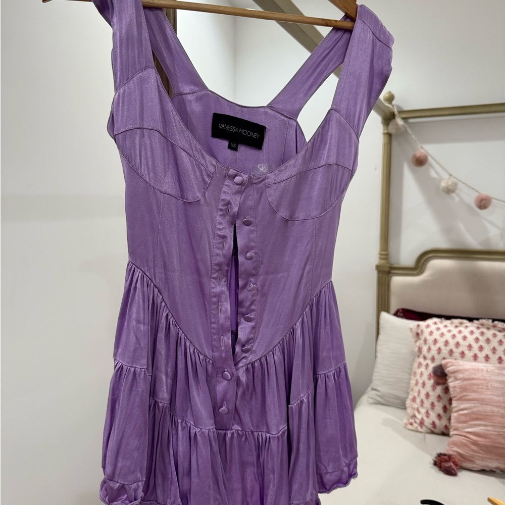 Vanessa Mooney Purple Ruffled Sundress